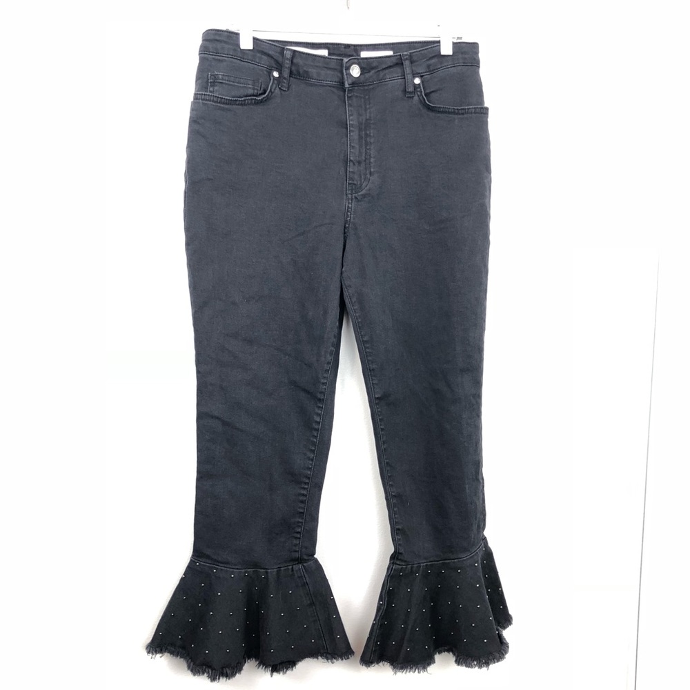 Pilcro & The Letterpress Ruffle Stud Hem Crop Jean